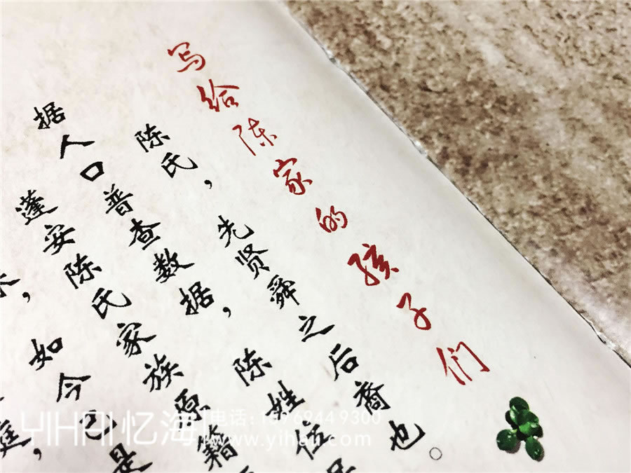 陳氏個性圖文家譜-個性創(chuàng)意族譜設計制作