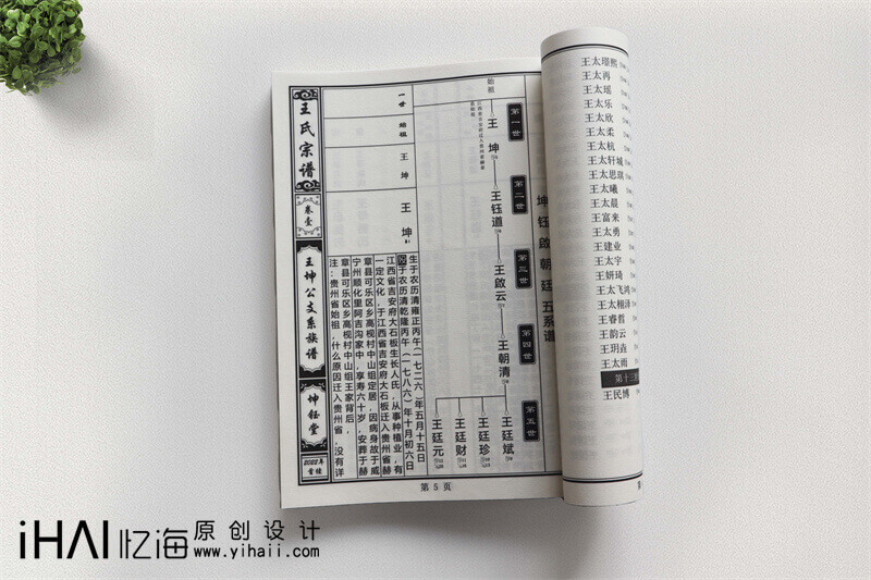 王氏家譜設(shè)計(jì)制作