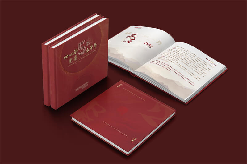黨委機(jī)關(guān)單位5周年紀(jì)念畫冊(cè)設(shè)計(jì)定制-五載春秋映初心，紅色印記