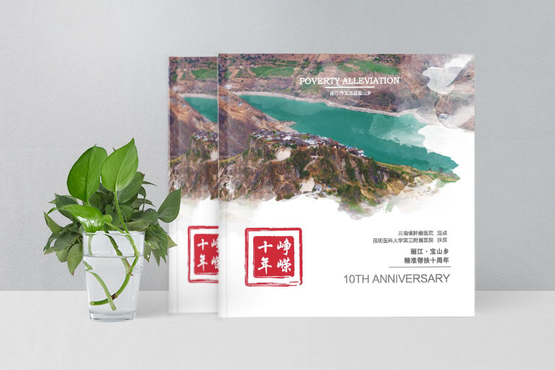 企業(yè)扶貧紀念畫冊制作一醫(yī)院精準扶貧10周年畫冊定制設計