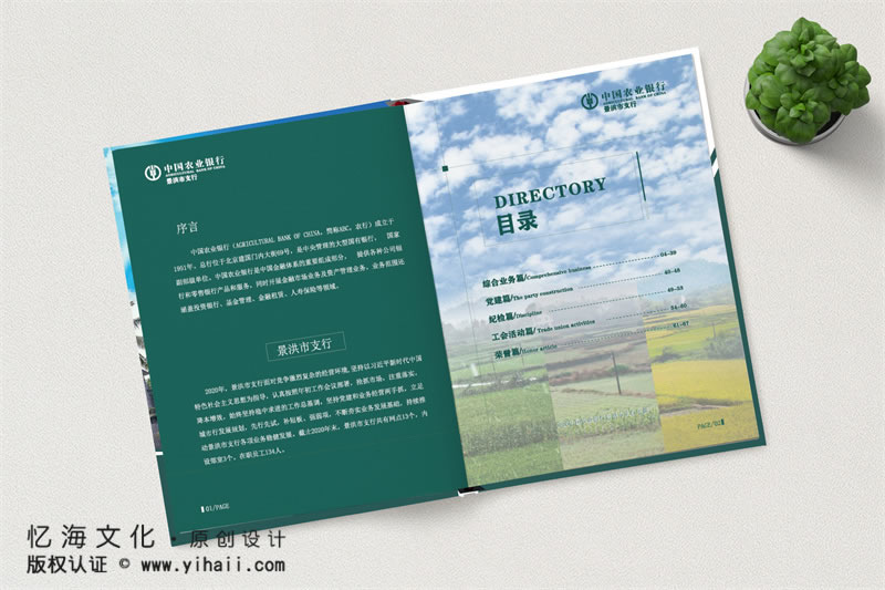 昆明憶海文化-銀行紀(jì)念相冊(cè)制作-景洪中國農(nóng)業(yè)銀行支行紀(jì)念冊(cè)設(shè)計(jì)定制